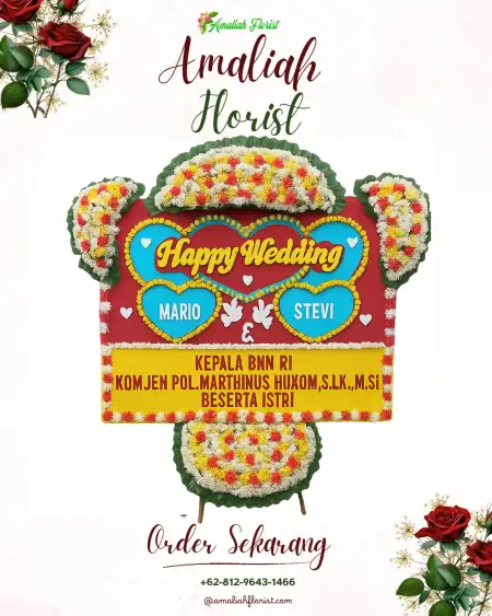 Papan Bunga Pernikahan Tinggi Raja